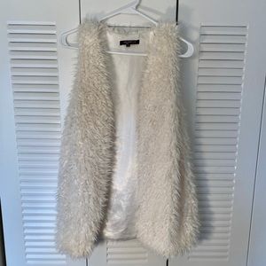 White Furry Vest